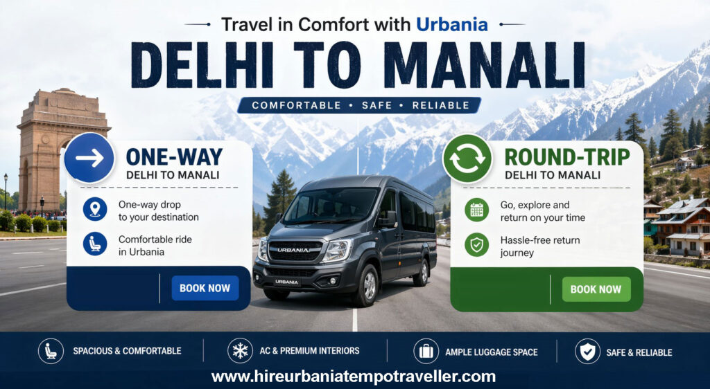 One-Way vs Round-Trip Urbania from Delhi to Manali