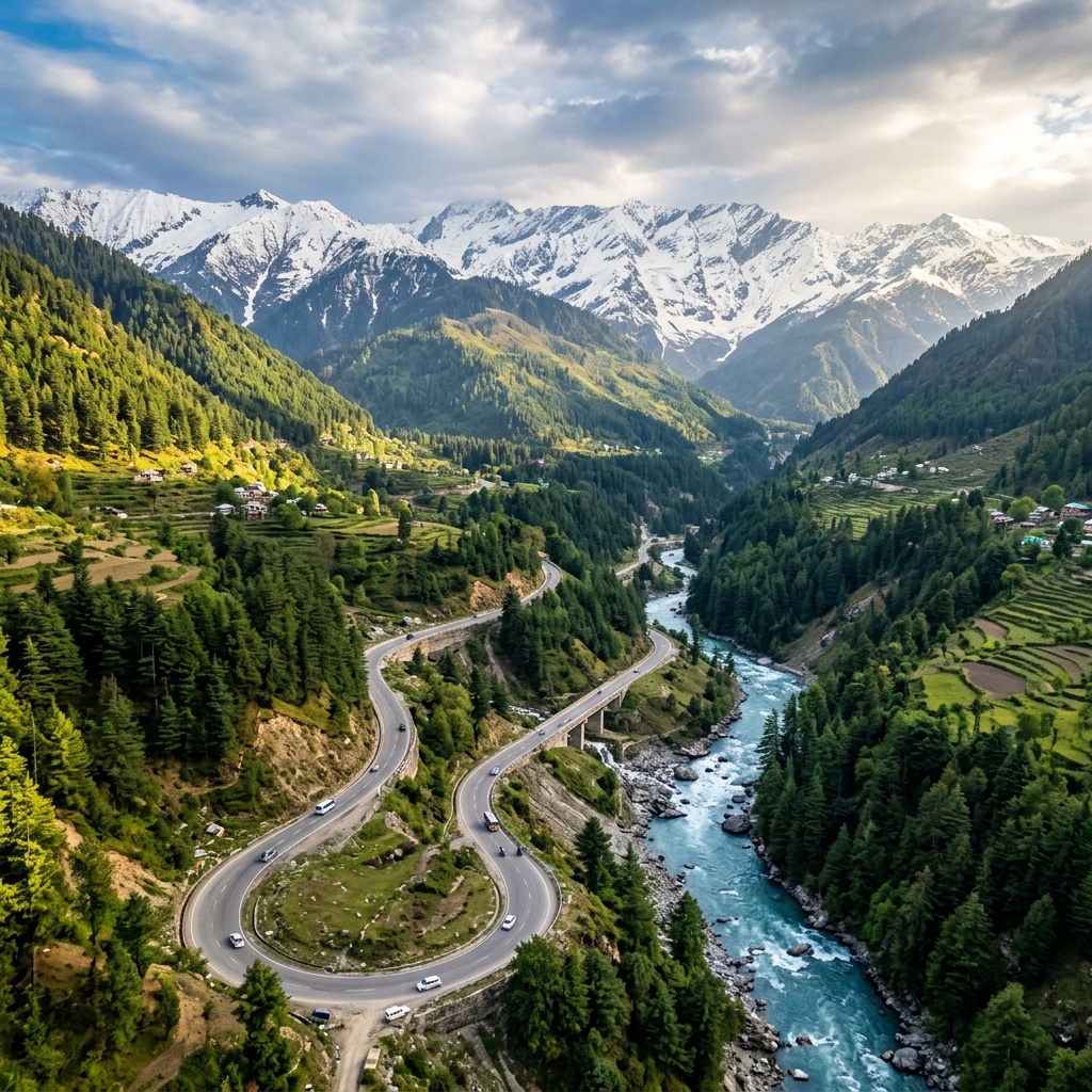 Delhi to Manali route